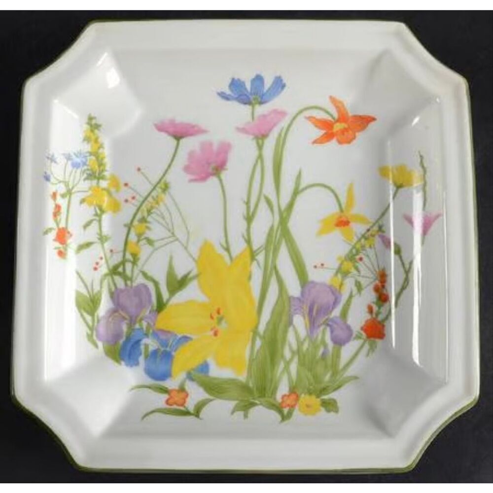 Vintage Seymour Mann China “Day Lily” Square Plate Hand Painted 1976